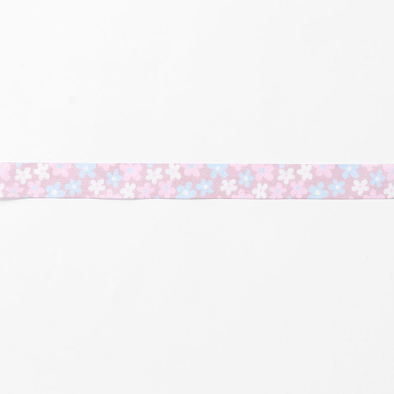 Satinband Blommor – rosa/ljusblått,  image number 2