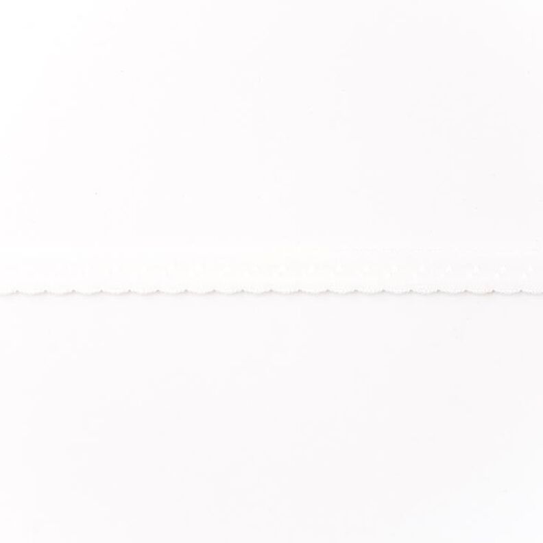 Elastistiskt infattningsband Spets [12 mm] – vit,  image number 1