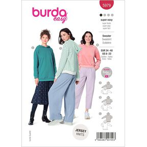 Sweatshirt / Huvtröja tre längder | Burda 5979 | 34-48, 