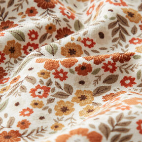 Bomullsjersey blomsterhav höst – yllevit,  Bomullsjersey blomsterhav höst – yllevit,