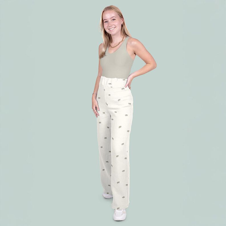Muslin/Dubbel-krinkelväv isbjörn – vit, image number 5