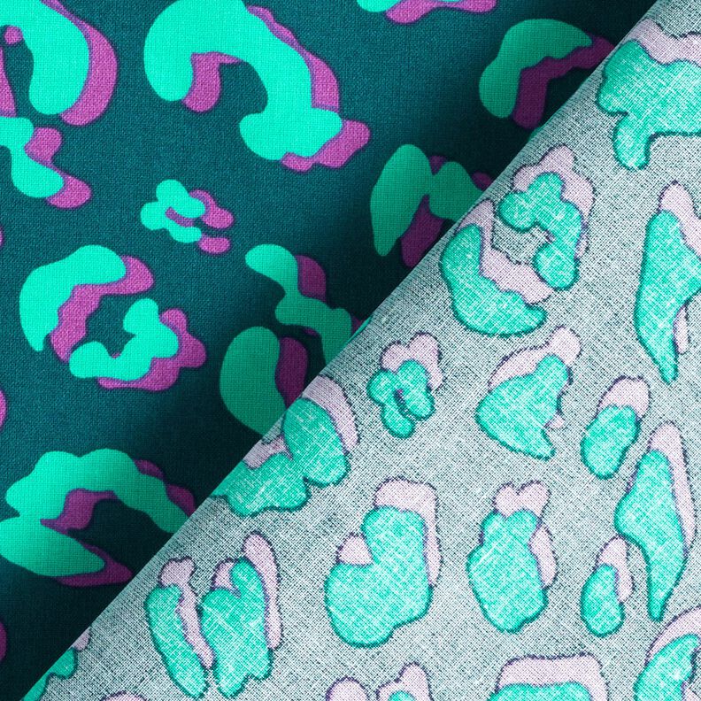 Behandlad bomull Abstrakt Lejon | Poppy Fabrics – petrol/lila, image number 4