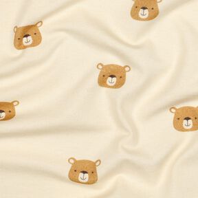 GOTS Bomullsjersey björnar | Poppy Fabrics – yllevit/ljusbrun, 