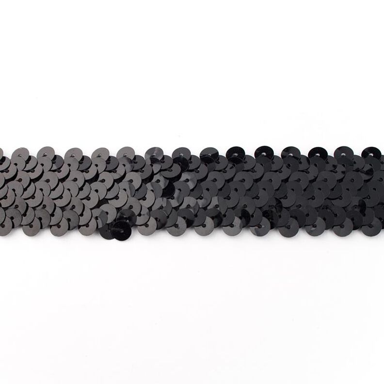 Elastisk paljettbård [30 mm] – svart,  image number 1