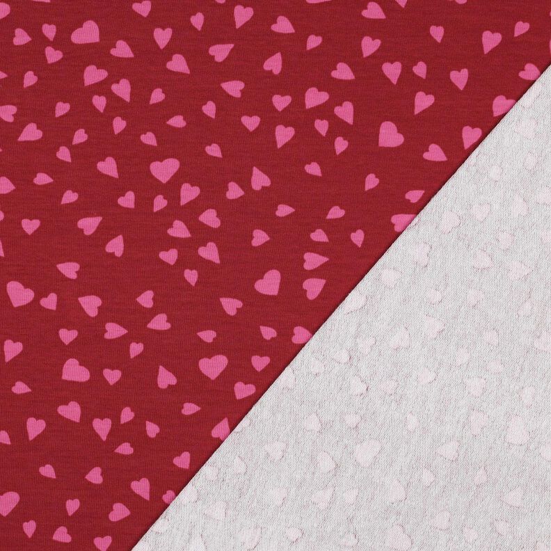 Sommarsweat hjärtan | Poppy Fabrics – mörkröd/pink,  image number 3