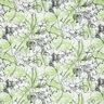 bomull-silke-mix abstrakta blommor – elfenbensvit/majgrön,  thumbnail number 1