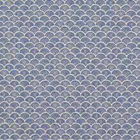 Dekorationstyg Halvpanama Vågrosetter – natur/indigo, 