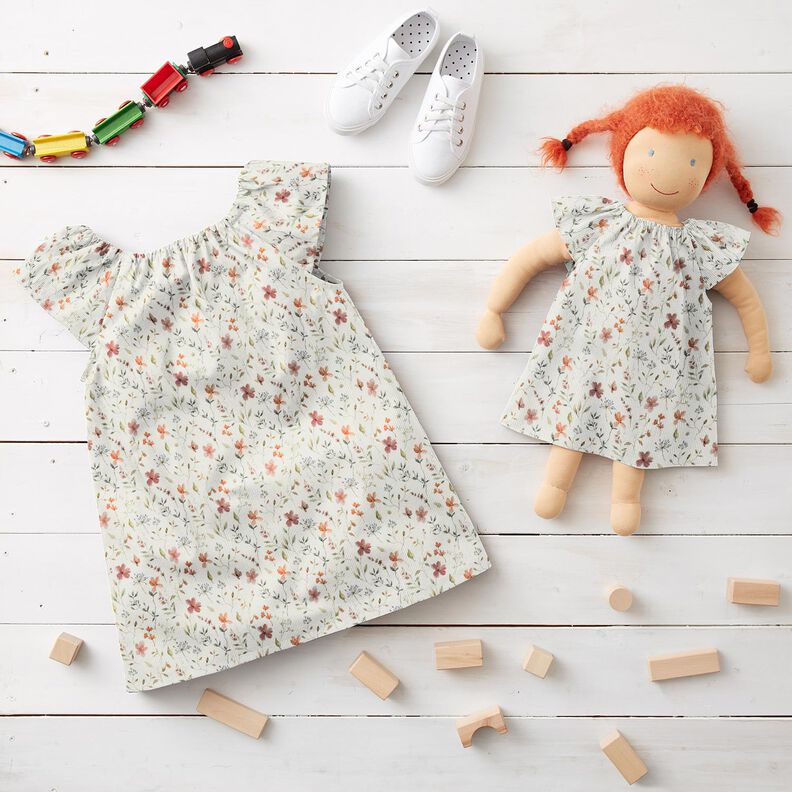 Ribbad jersey vacker blomster&auml;ng Digitaltryck &ndash; vit,  image number 6