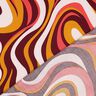Bomullssatin Retrovågor | Poppy Fabrics – bordeauxrött/currygul,  thumbnail number 4