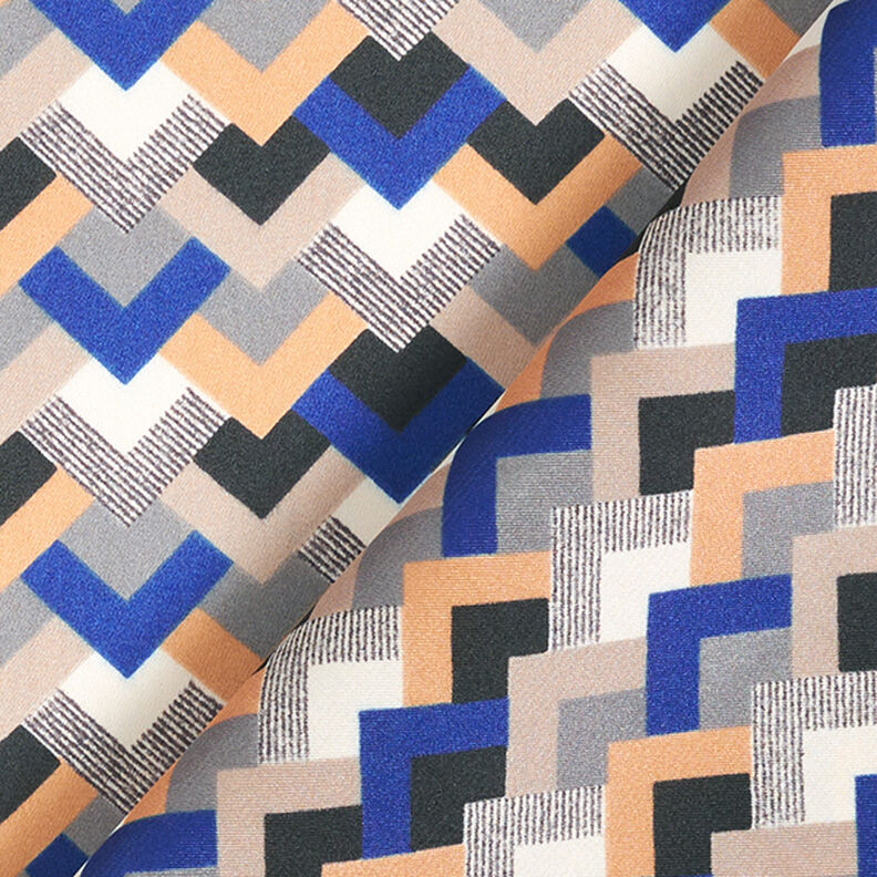 lätt satin retromönster – indigo/beige, image number 4