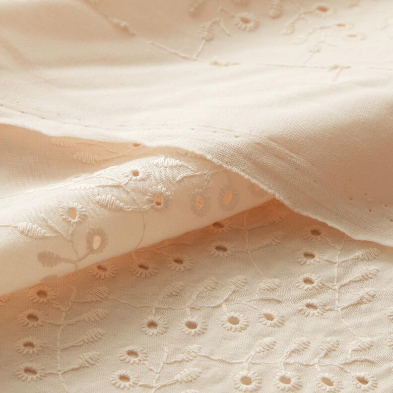 Batist Engelskt broderi bladrankor – kräm,  image number 5