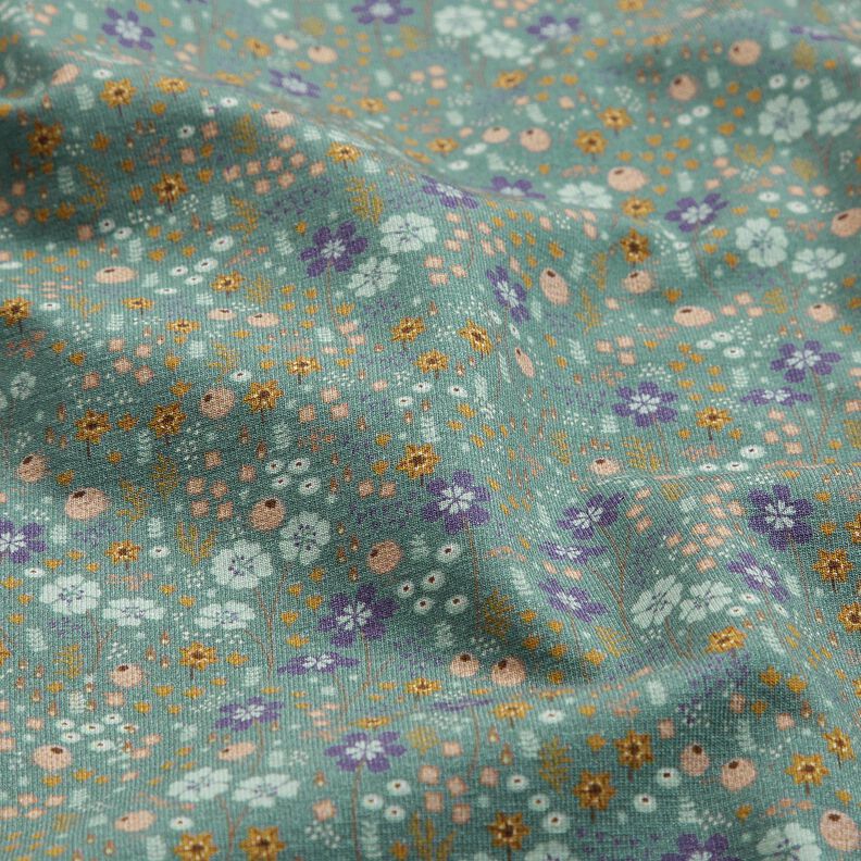 Bomullsjersey skogsblomsteräng Digitaltryck – vass,  image number 2