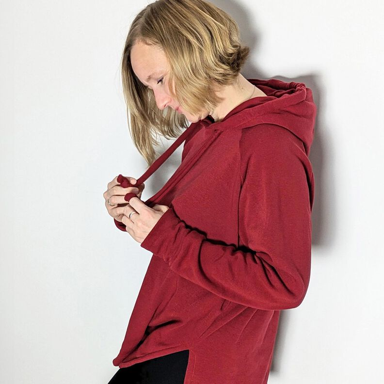 Alpfleece Mjuk sweat Enfärgat – kaminrött,  image number 8
