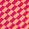 Softsweat vågiga rutor | Poppy Fabrics – intensiv rosa/persikofärgad,  thumbnail number 1