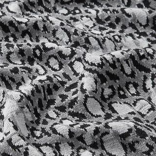 Stickad jacquard leopardmönster – ljusgrått, 