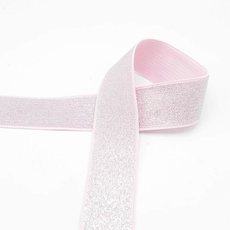 Elastiskt band metallic [40 mm] – rosa,  image number 1