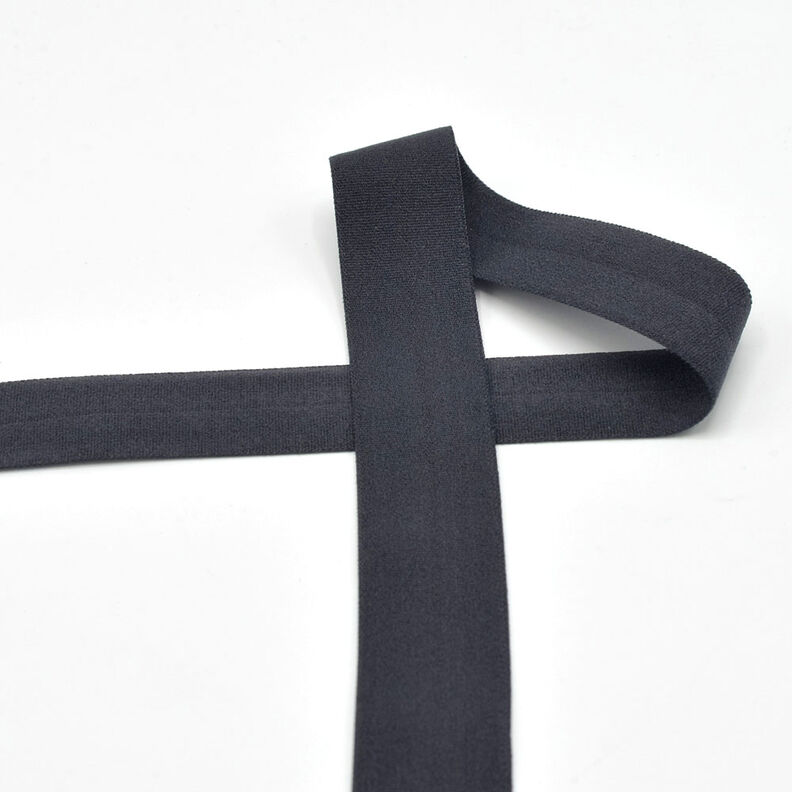 Elastiskt kantband (vikt resår) matt [20 mm] – antracit,  image number 1