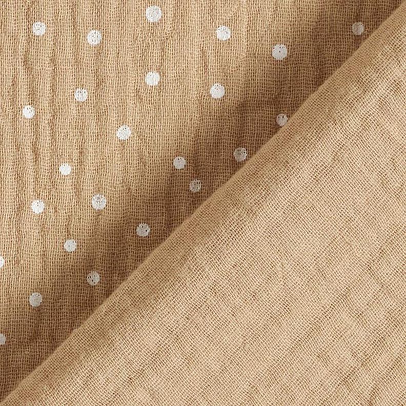 Muslin/Dubbel-krinkelväv prickar – beige/vit,  image number 4