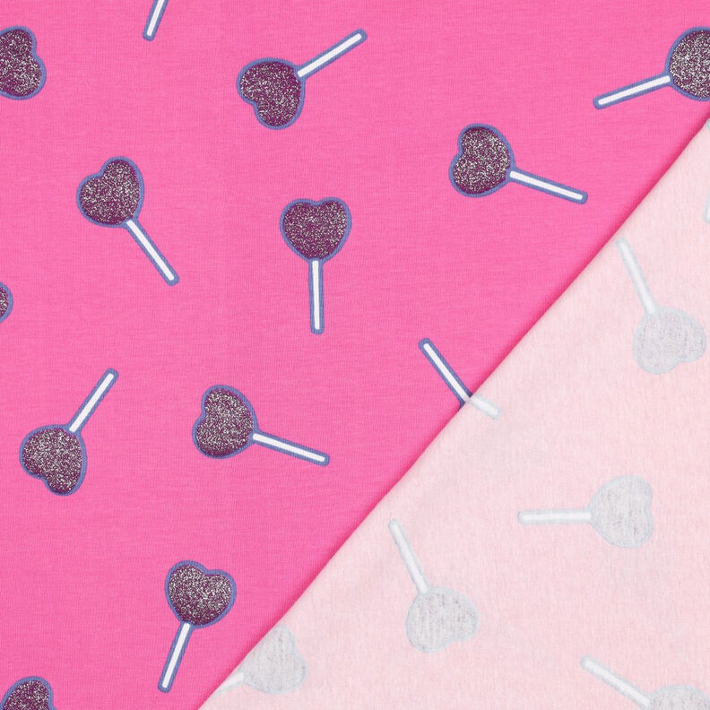 Bomullsjersey Glittriga hjärtklubbor | Poppy Fabrics – pink, image number 4