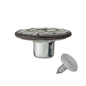 Jeanspatentknapp Stjärna – antique silver metallic, 