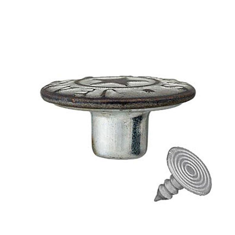 Jeanspatentknapp Stjärna – antique silver metallic,  image number 2