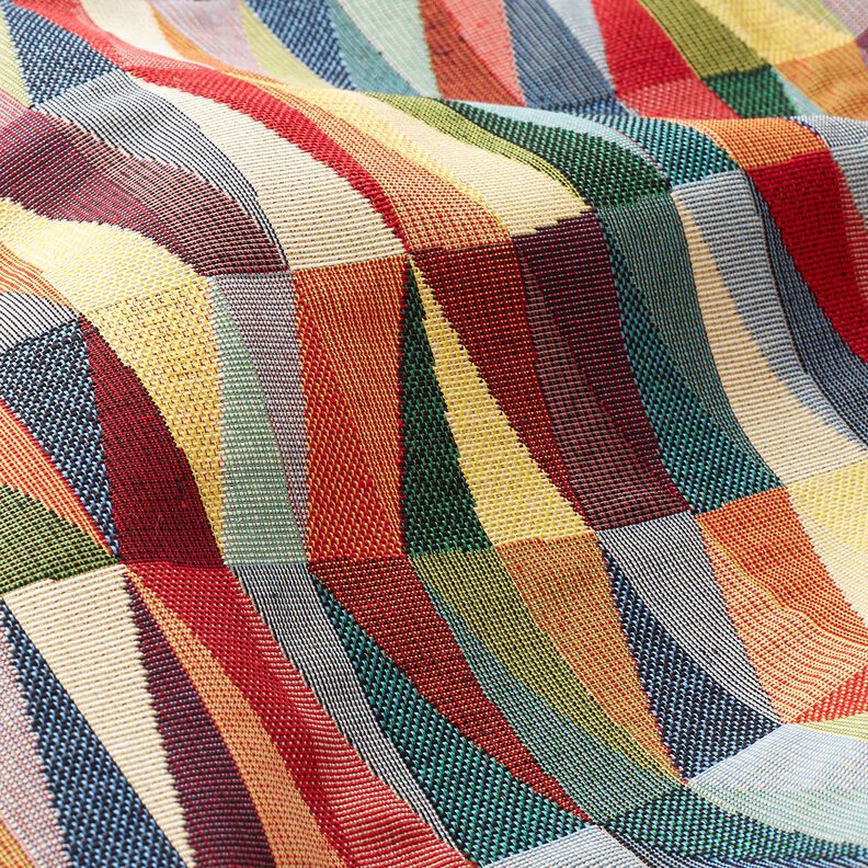 Dekorationstyg Gobeläng Grafisk sicksack – ljusbeige/kaminrött,  image number 2