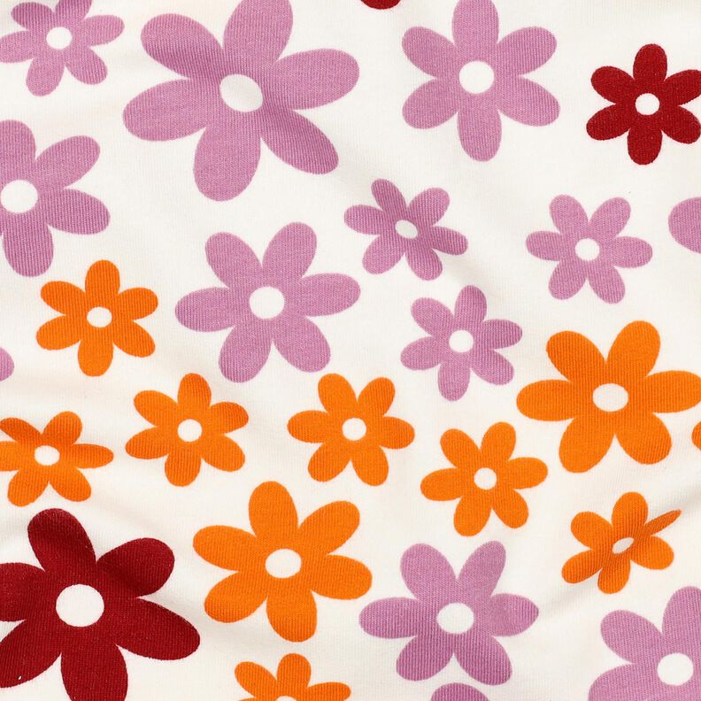Mjuk sweat färgglada blommor | Poppy Fabrics – yllevit, image number 2