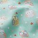 Poplin söta ugglor  – aquablått,  thumbnail number 2
