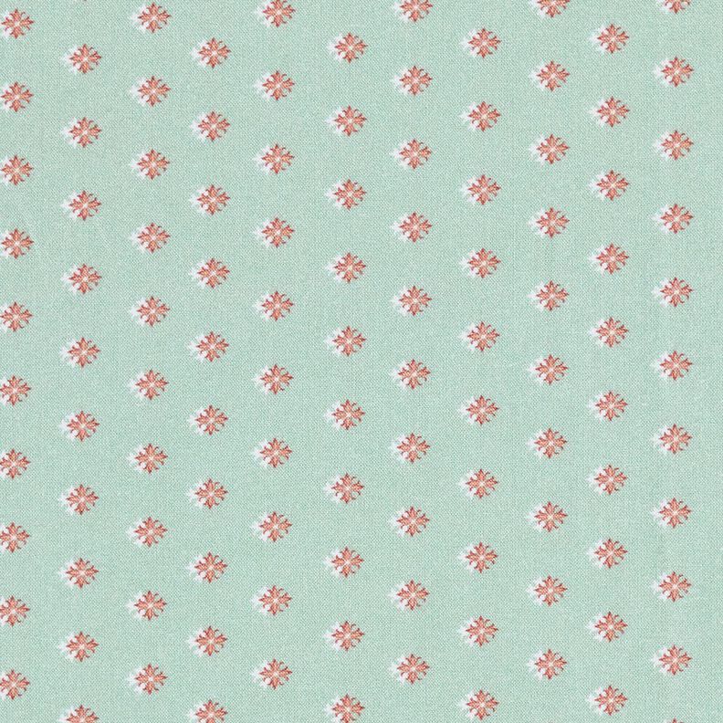 Bomullstyg Poplin Minispikar – ljus mint/mörk gammelrosa, image number 1