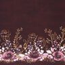 Bomullsjersey Brodyrtyg blommor i guldglitter | Glitzerpüppi – bordeauxröd/pastellfläder,  thumbnail number 1