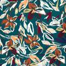 Viskosjersey moderna blommor – petrol/koppar,  thumbnail number 1