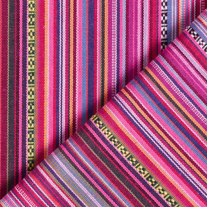 Dekorationstyg Jacquard smala ränder – purpur/bär, image number 4