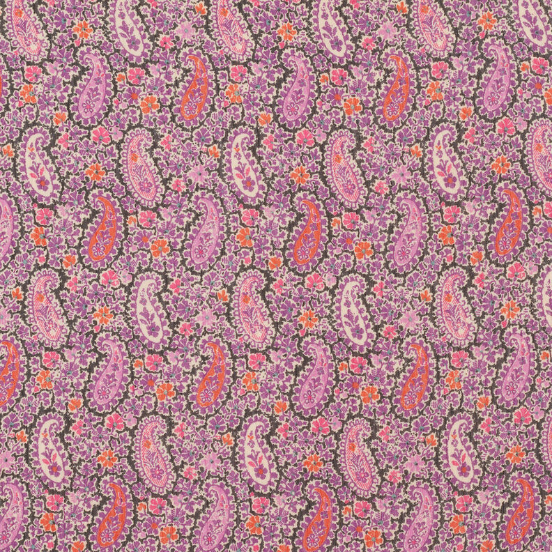 Crepe-chiffong paisley – rödlila,  image number 1