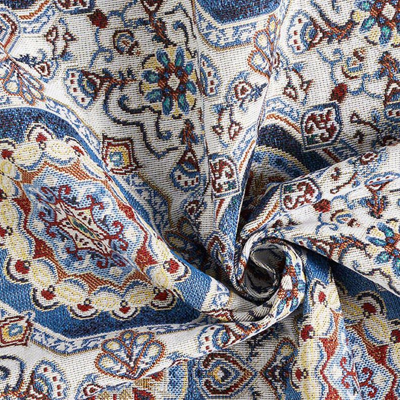 Dekorationstyg Gobeläng orientalisk mandala – blå/elfenbensvit,  image number 3