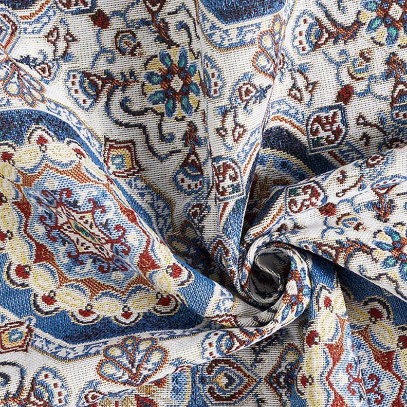Dekorationstyg Gobeläng orientalisk mandala – blå/elfenbensvit, image number 3