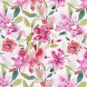 Viskostyg akvarell-vårblommor – vit/pastellviolett,  thumbnail number 1