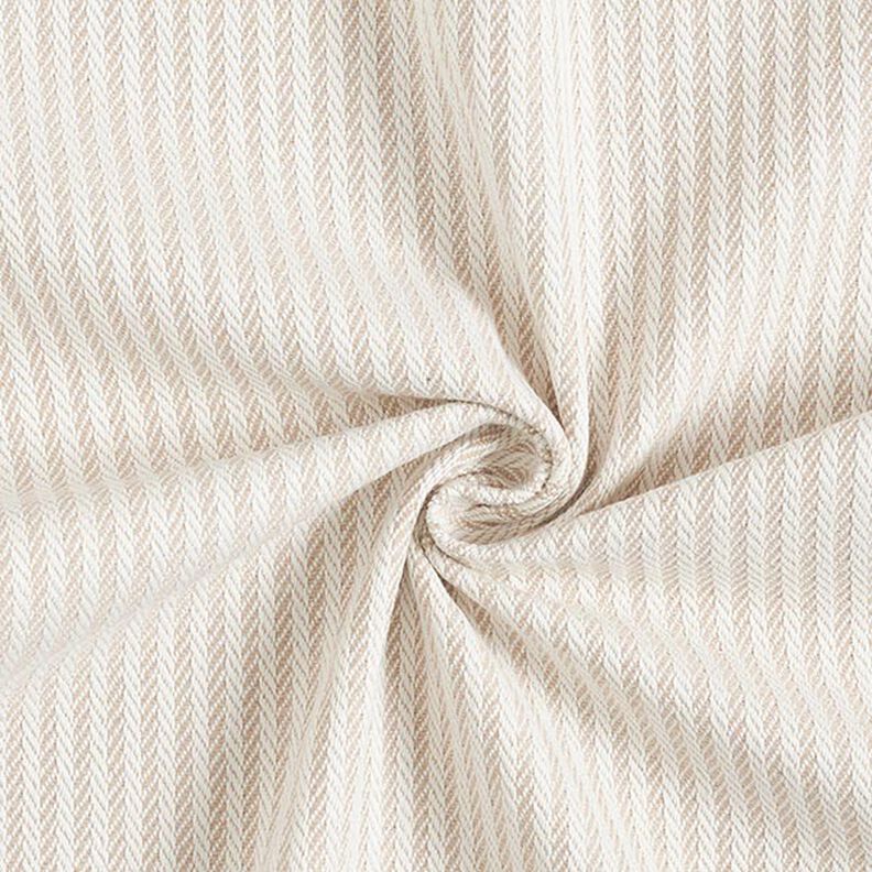Dekorationstyg Jacquard diskreta ränder – mörkbeige,  image number 1