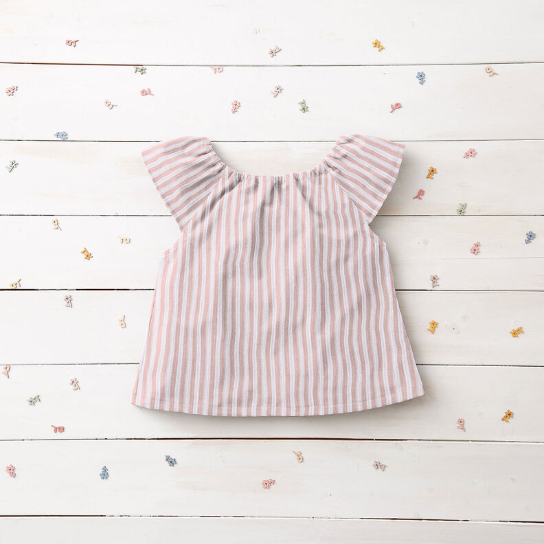 Muslin/Dubbel-krinkelväv Dubbelsidigt Ränder – gammalt rosa/vit,  image number 6