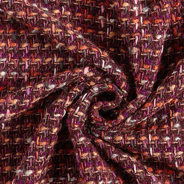 Bouclé ny ullmix Lurex – merlot, image number 4