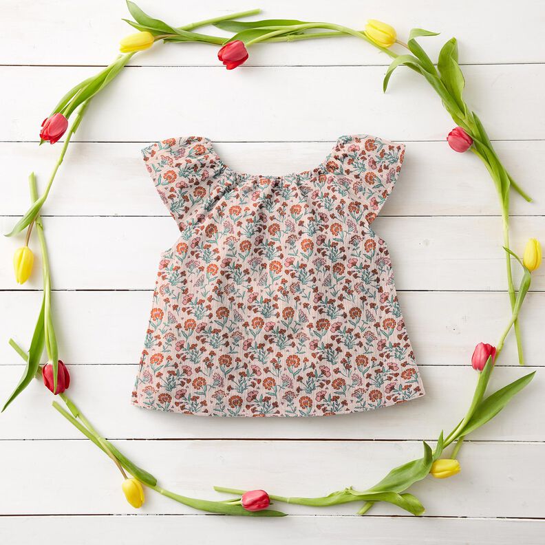Muslin/Dubbel-krinkelväv Blomsteräng | Poppy Fabrics – rose,  image number 6