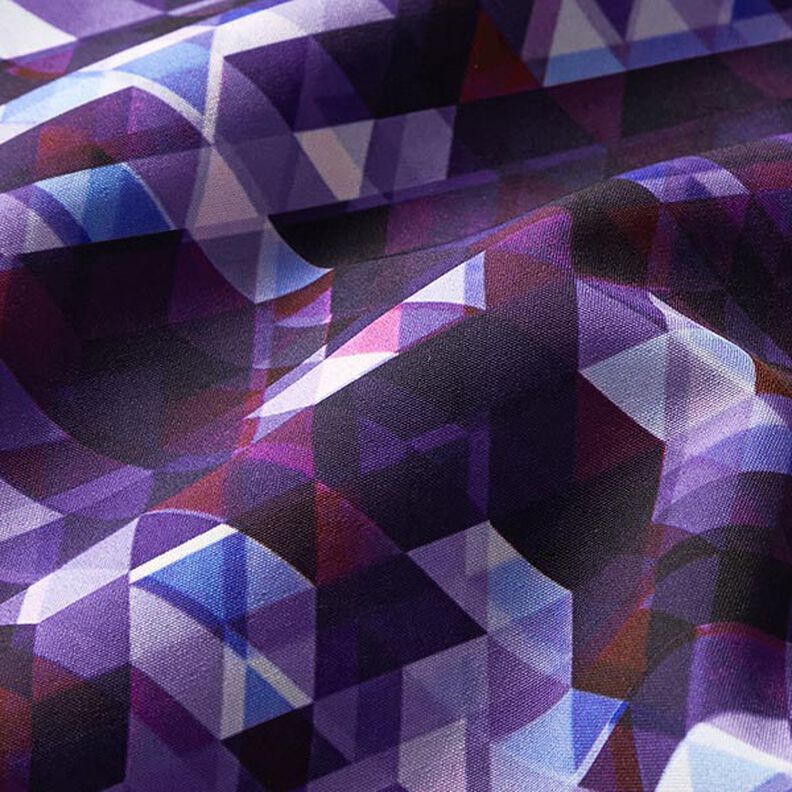 Softshell färgglada trianglar Digitaltryck – druva,  image number 3