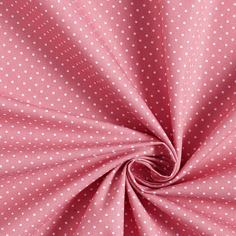 Bomullspoplin Små prickar – rosa/vit,  image number 5