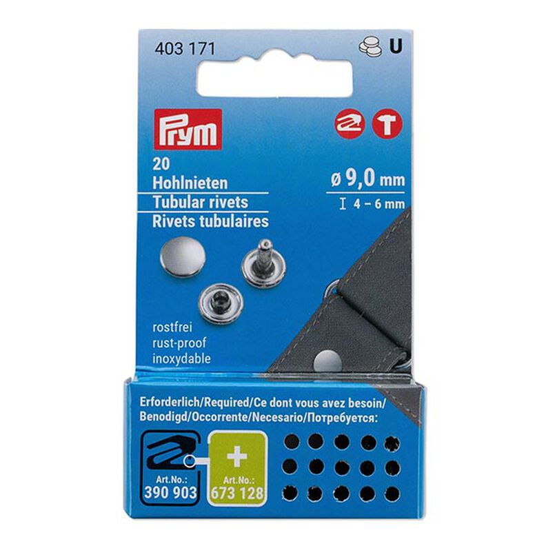 hålnitar 4-6mm spännområde [20 stycken | Ø 9 mm] | Prym – silver metallic,  image number 1