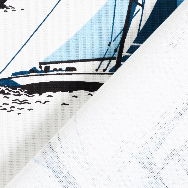 Dekorationstyg Panama segelbåtar – vit/havsblå,  image number 4
