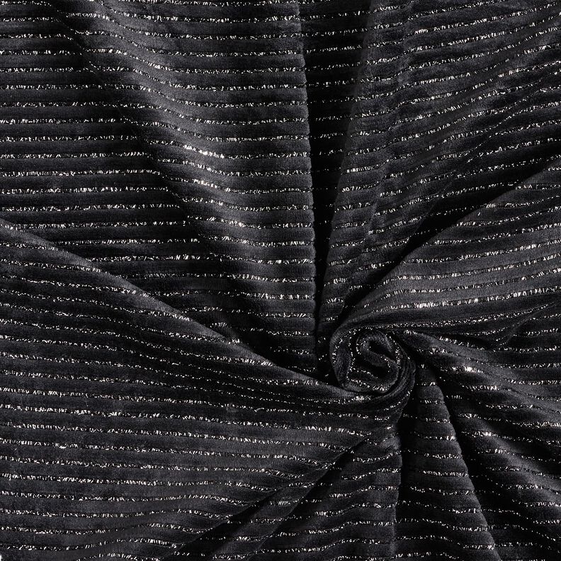 Plyschtyg glitterränder – svart/silvermetallic, image number 3