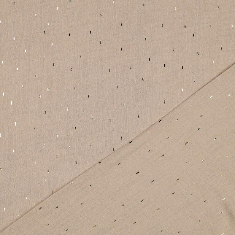 Muslin/Dubbel-krinkelväv Rektangel Folietryck | Poppy Fabrics – anemon/guldmetallic,  image number 4