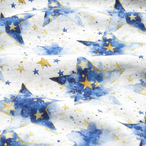 Alpfleece akvarellstjärnor – natur/indigo, 
