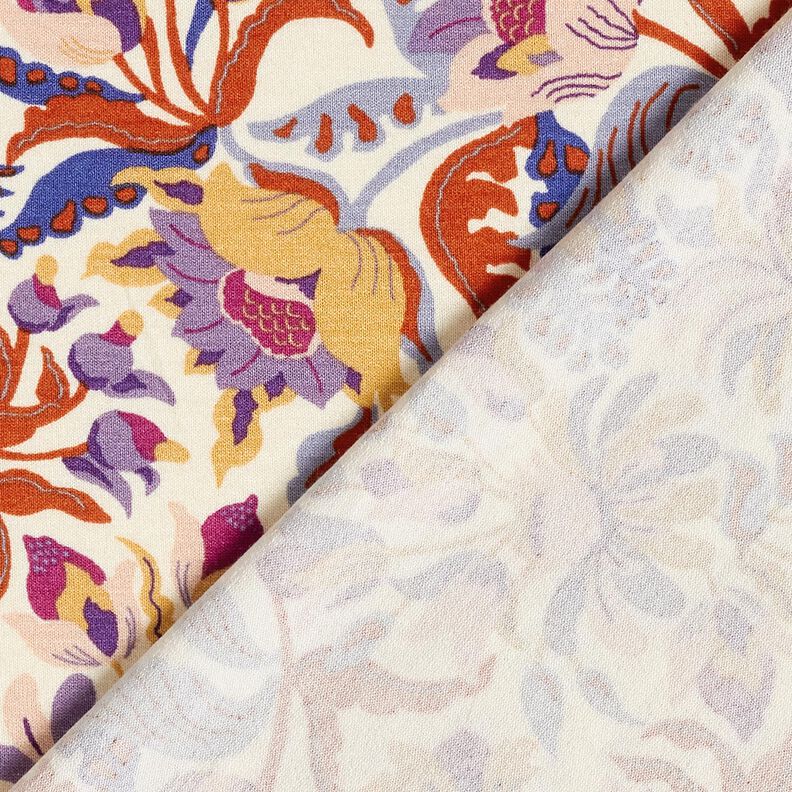 Viskosjersey Blommor och ornament | Katia Fabrics – kräm/lavender, image number 4