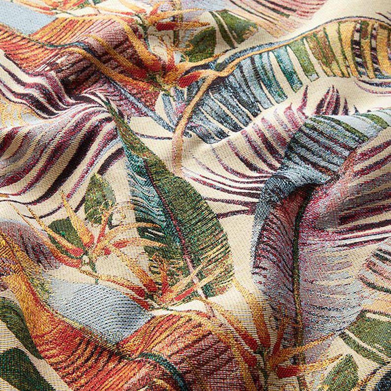 Dekorationstyg Gobeläng palmblad – ljusbeige/oliv,  image number 2