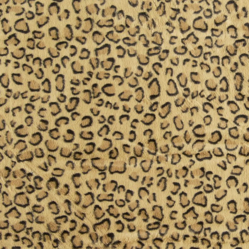 supermjuk fuskpäls med leopardmönster – gammalguld/svart, image number 1